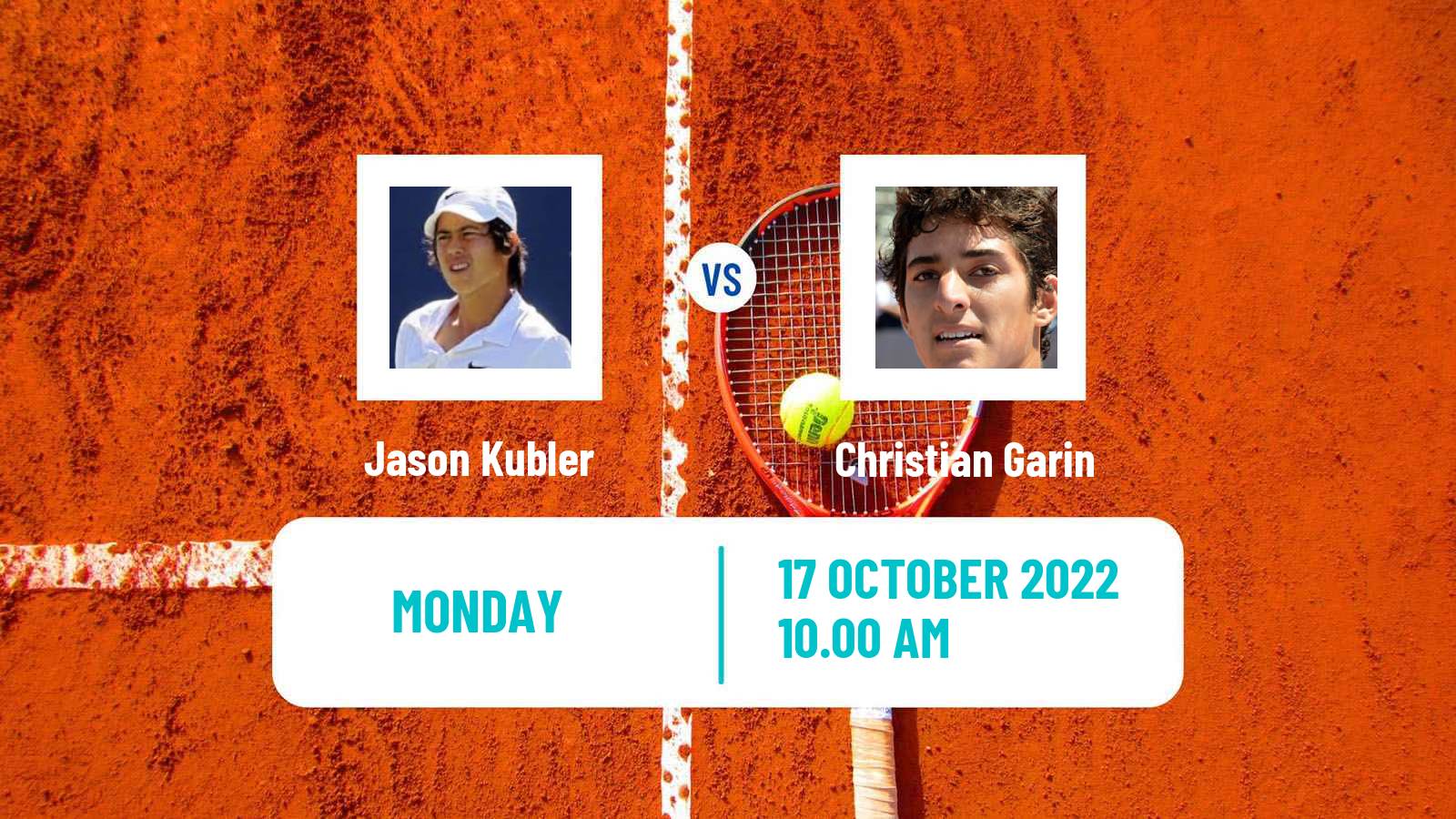 Tennis ATP Stockholm Jason Kubler - Christian Garin