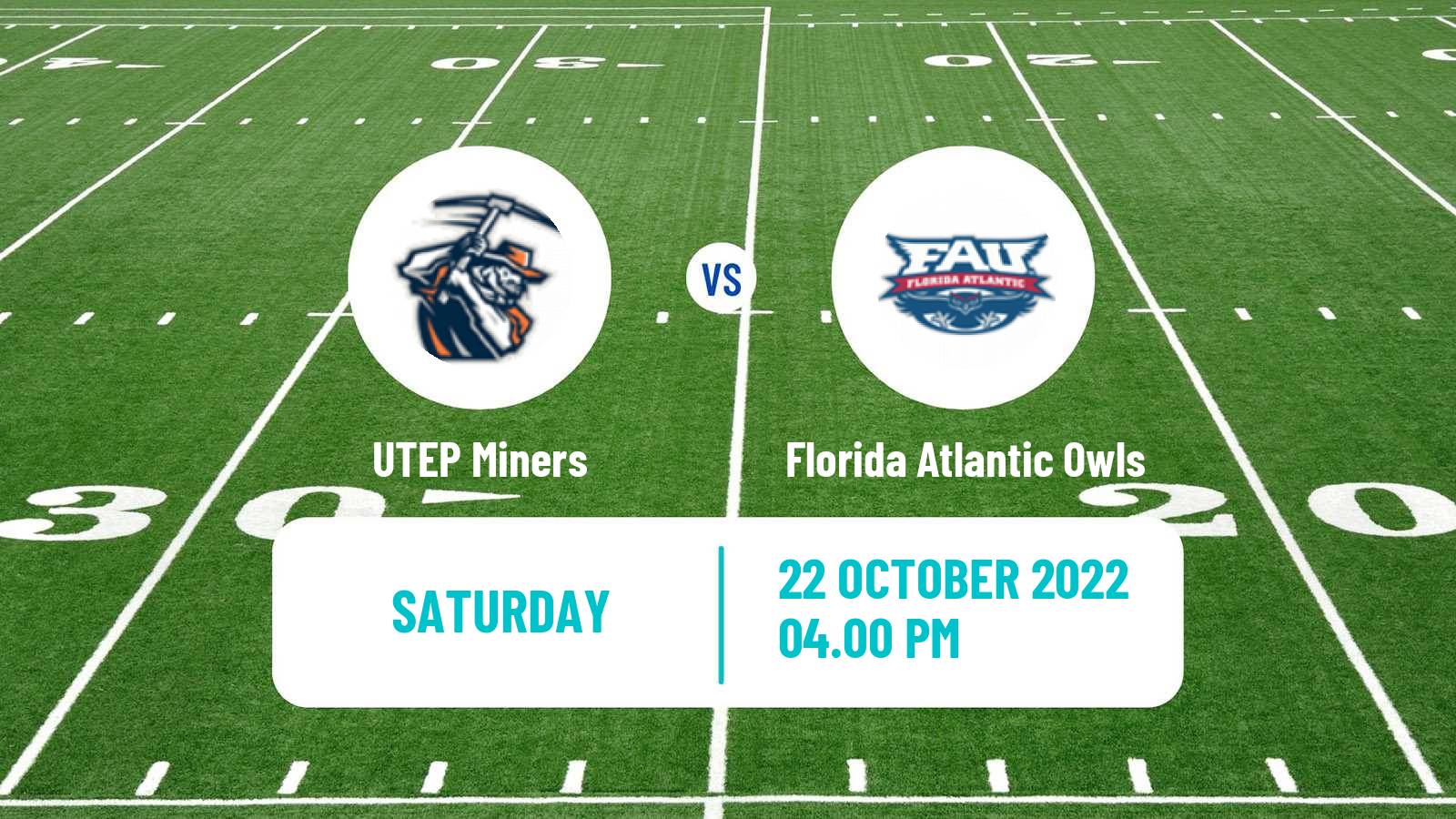 American football NCAA College Football UTEP Miners - Florida Atlantic Owls