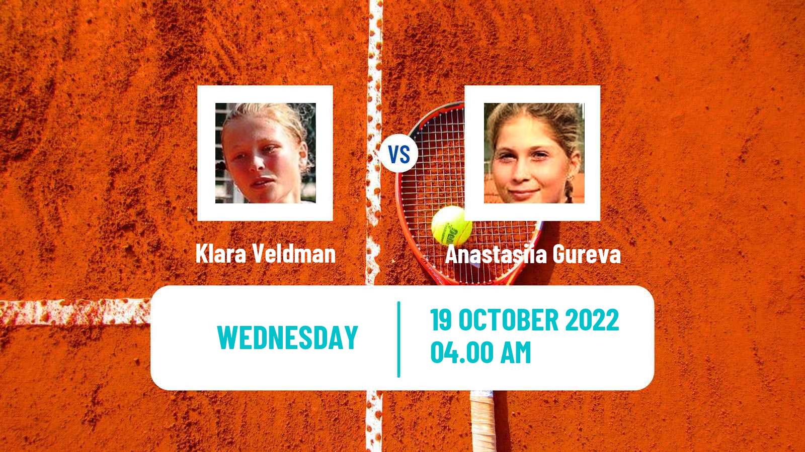 Tennis ITF Tournaments Klara Veldman - Anastasiia Gureva