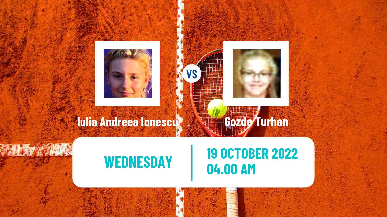 Tennis ITF Tournaments Iulia Andreea Ionescu - Gozde Turhan