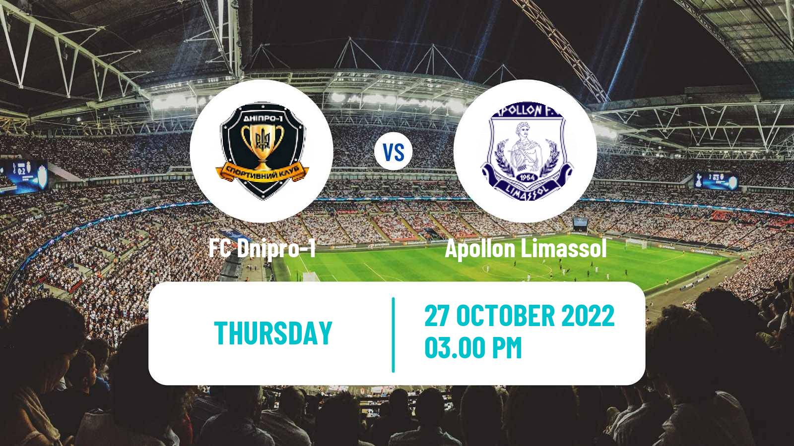 Soccer UEFA Europa Conference League Dnipro-1 - Apollon Limassol