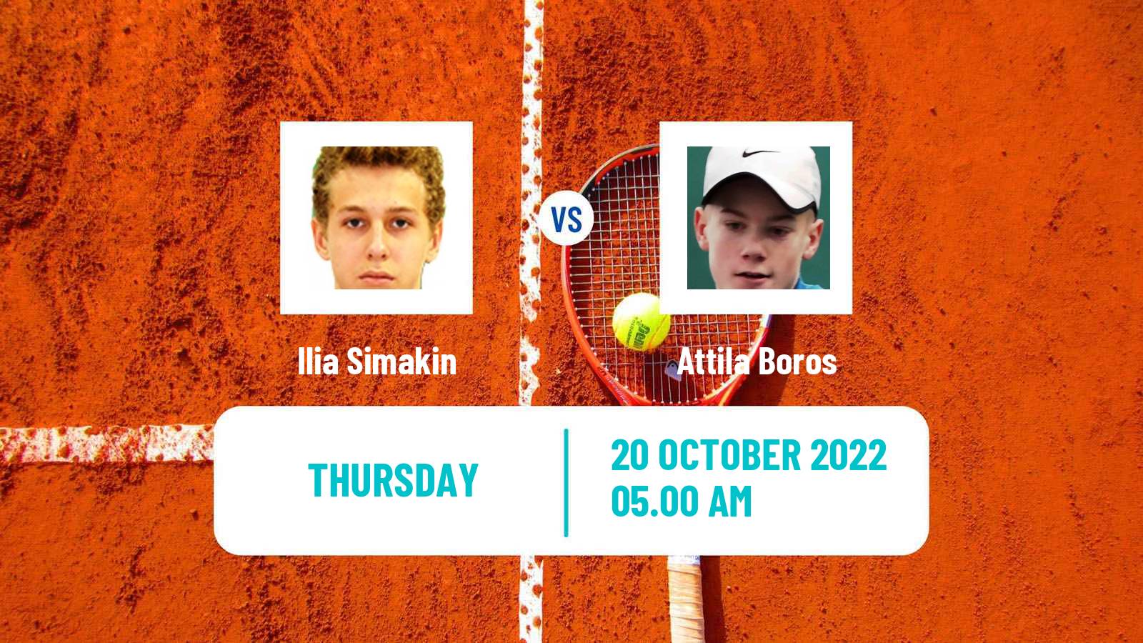 Tennis ITF Tournaments Ilia Simakin - Attila Boros