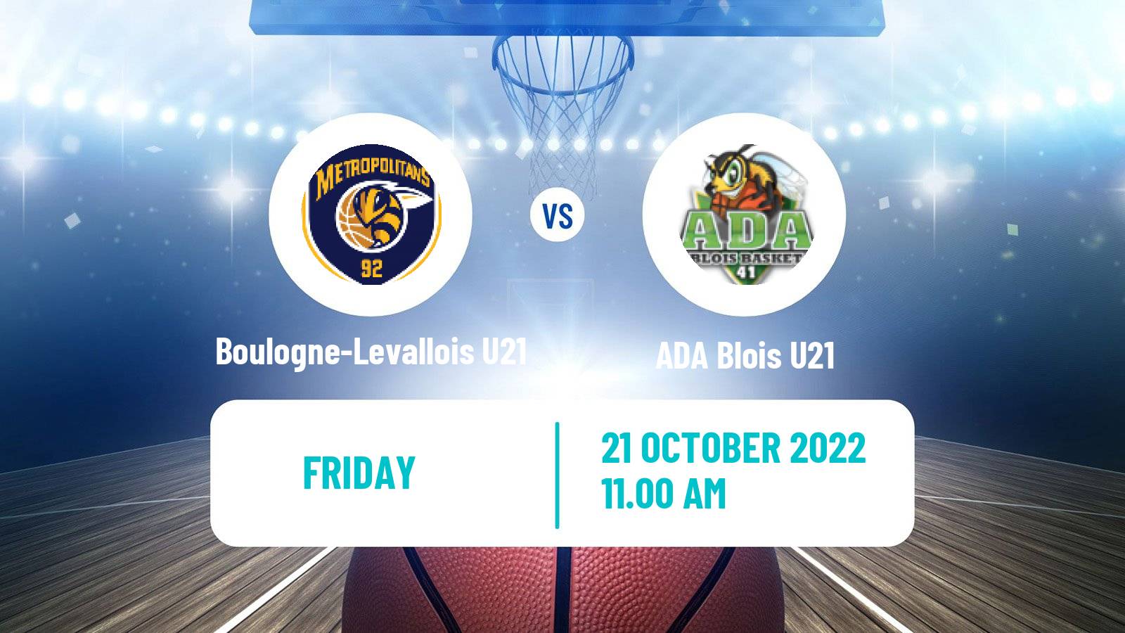 Basketball French Espoirs U21 Basketball Boulogne-Levallois U21 - ADA Blois U21