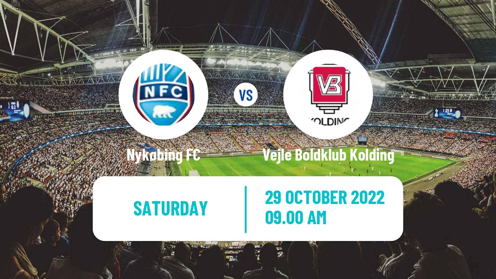Soccer Danish 1 Division Nykøbing - Vejle Boldklub Kolding