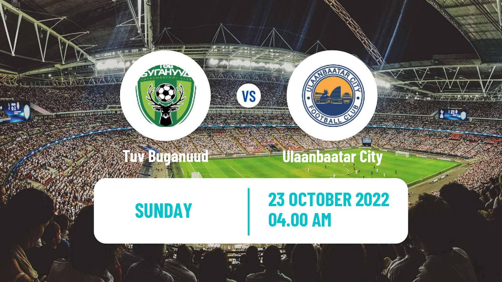 Soccer Mongolian Premier League Tuv Buganuud - Ulaanbaatar City