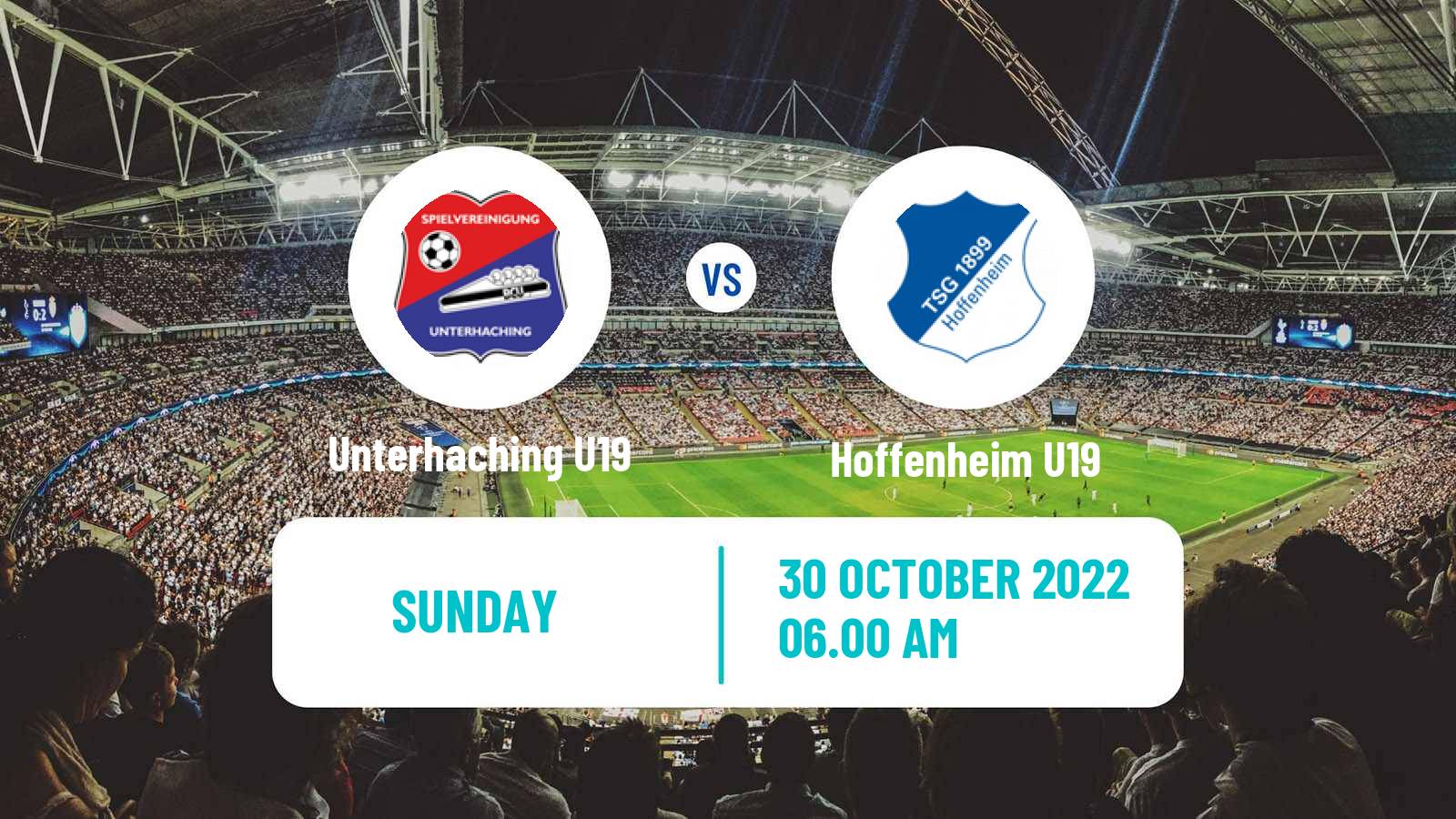 Soccer German Junioren Bundesliga South Unterhaching U19 - Hoffenheim U19