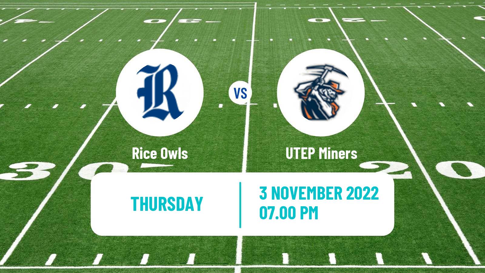 American football NCAA College Football Rice Owls - UTEP Miners