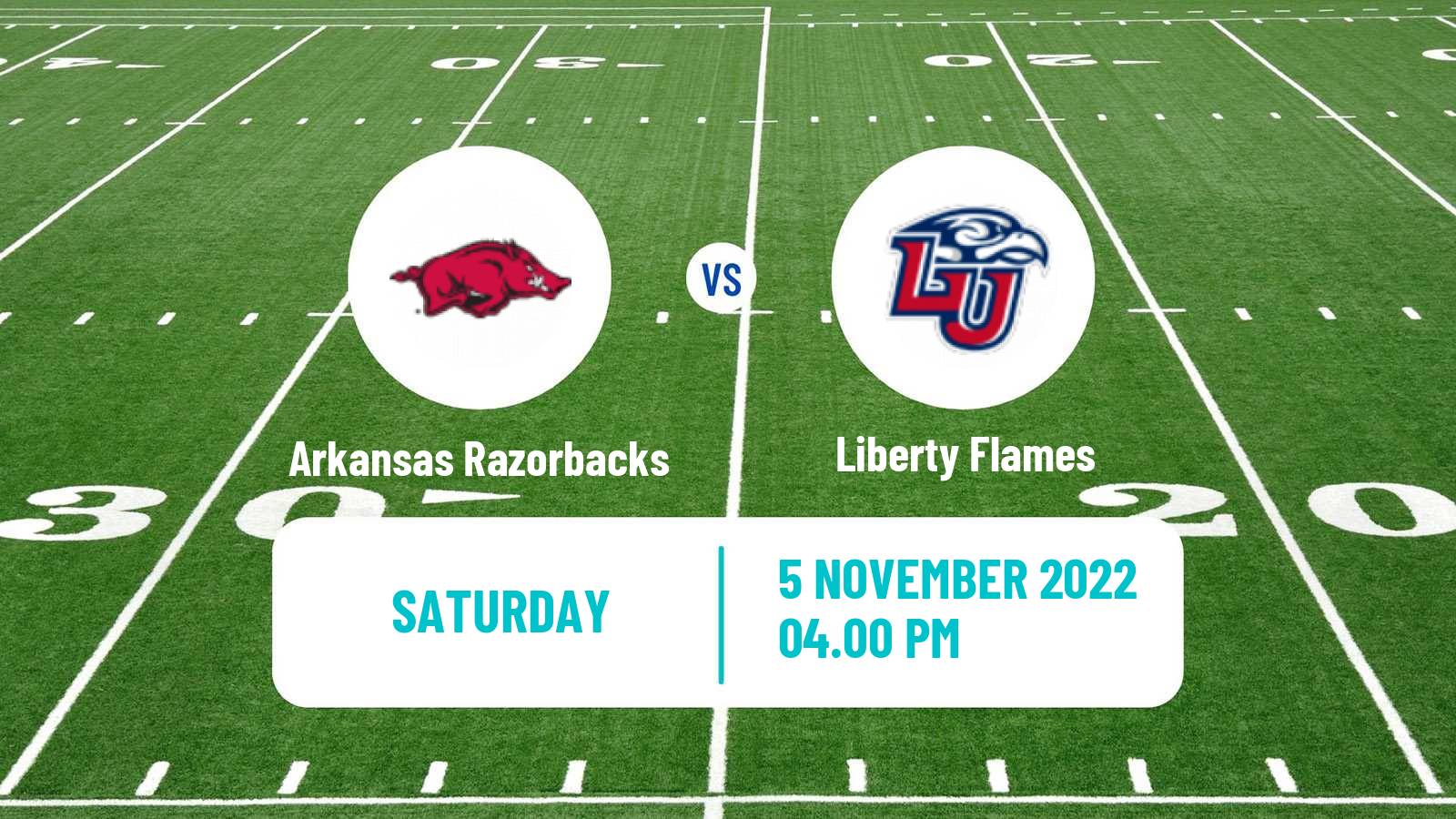 American football NCAA College Football Arkansas Razorbacks - Liberty Flames