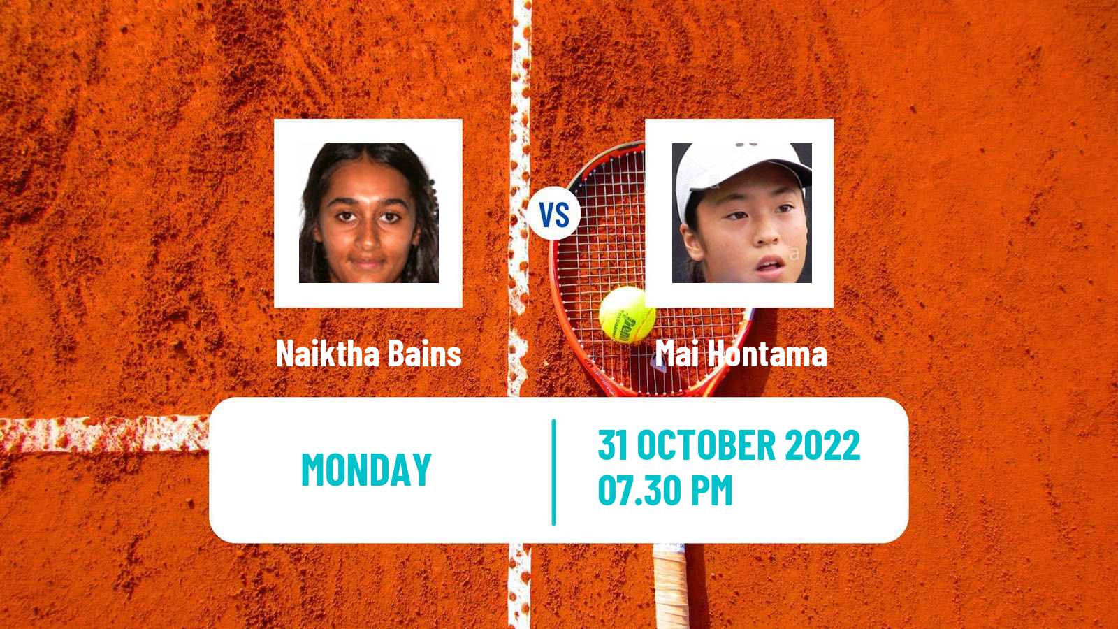 Tennis ITF Tournaments Naiktha Bains - Mai Hontama