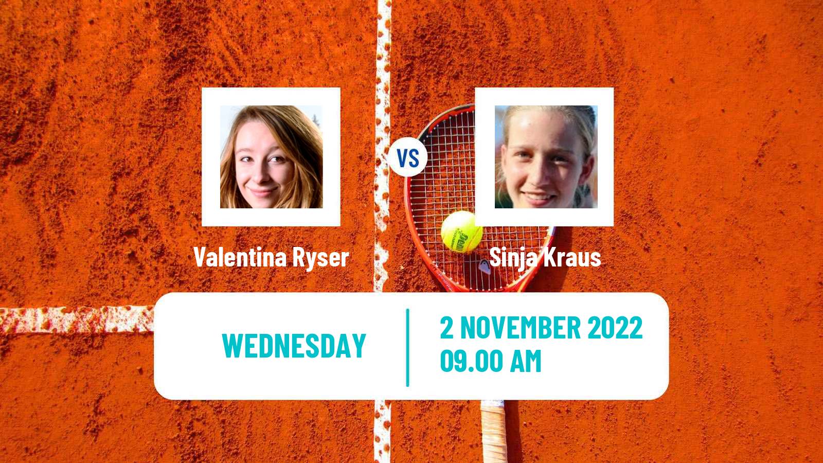 Tennis ITF Tournaments Valentina Ryser - Sinja Kraus