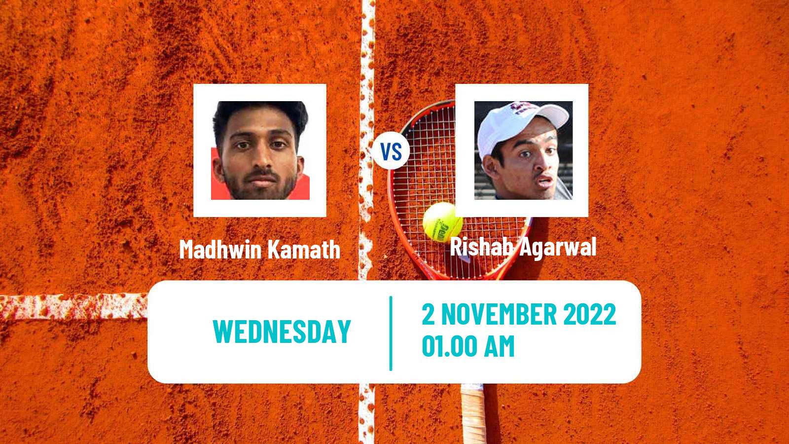 Tennis ITF Tournaments Madhwin Kamath - Rishab Agarwal