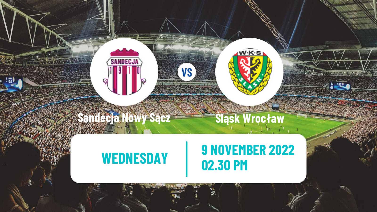 Soccer Polish Cup Sandecja Nowy Sącz - Śląsk Wrocław