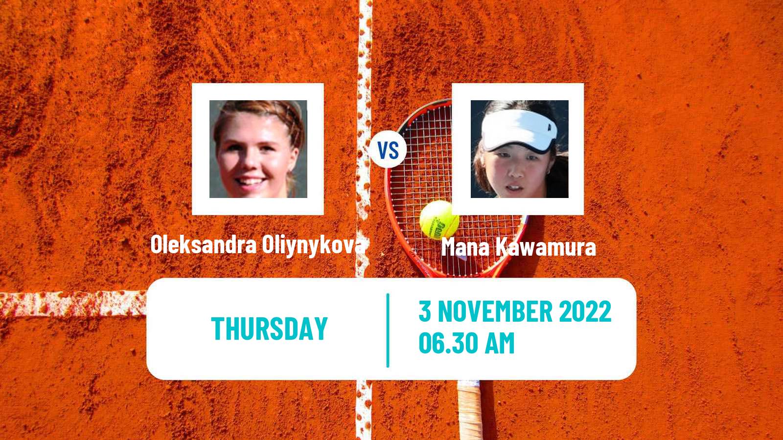 Tennis ITF Tournaments Oleksandra Oliynykova - Mana Kawamura