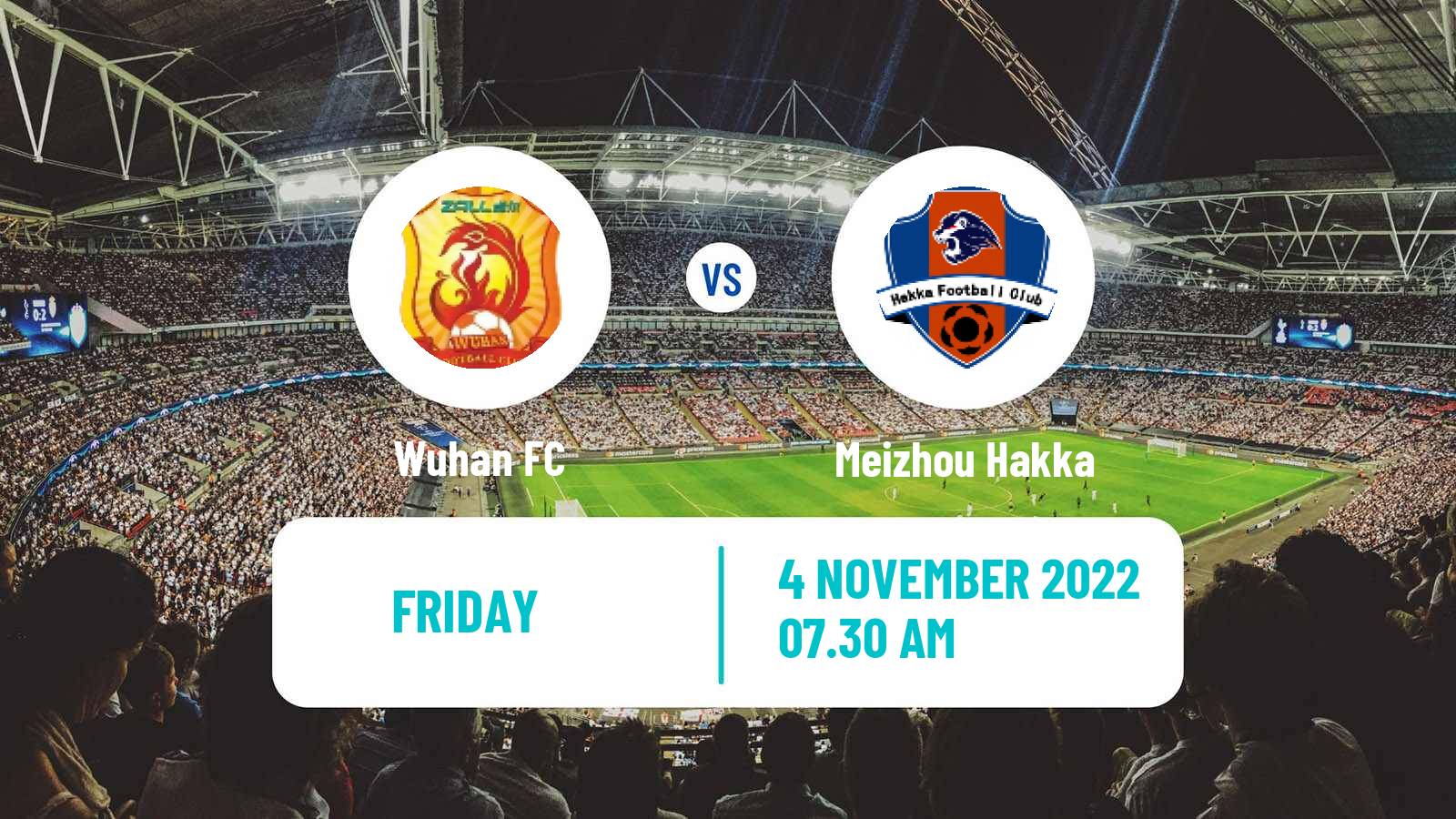 Soccer Chinese Super League Wuhan - Meizhou Hakka
