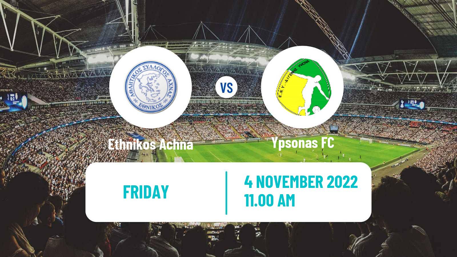 Soccer Cypriot Division 2 Ethnikos Achna - Ypsonas