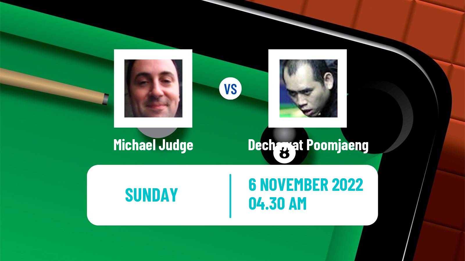 Snooker Snooker Michael Judge - Dechawat Poomjaeng