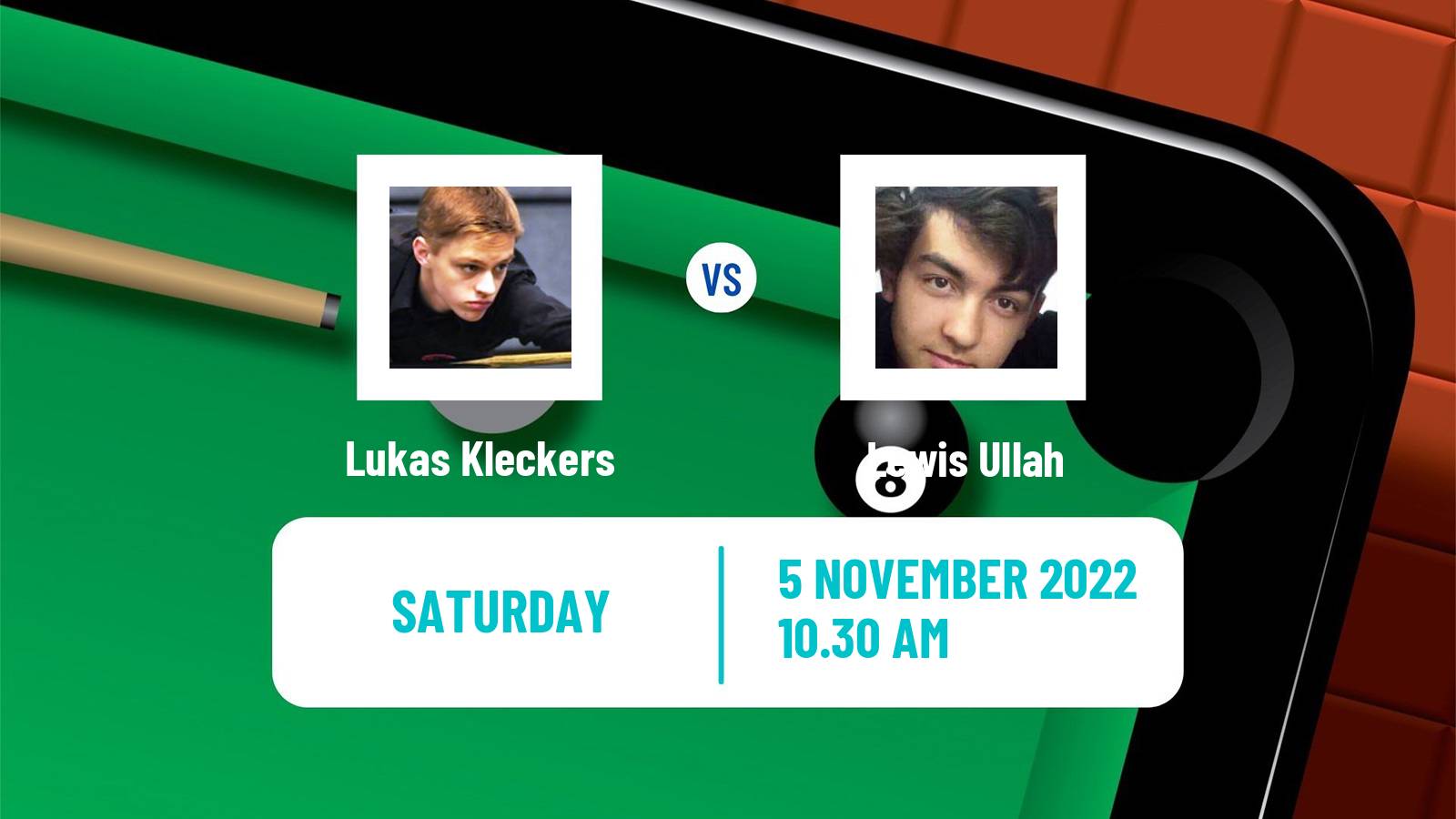 Snooker Snooker Lukas Kleckers - Lewis Ullah