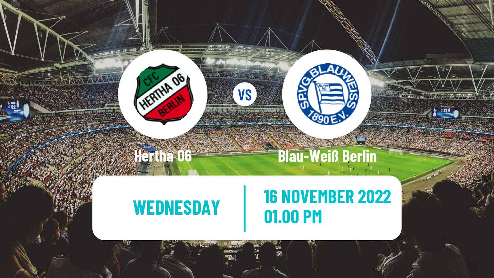 Soccer German Oberliga NOFV-Nord Hertha 06 - Blau-Weiß Berlin