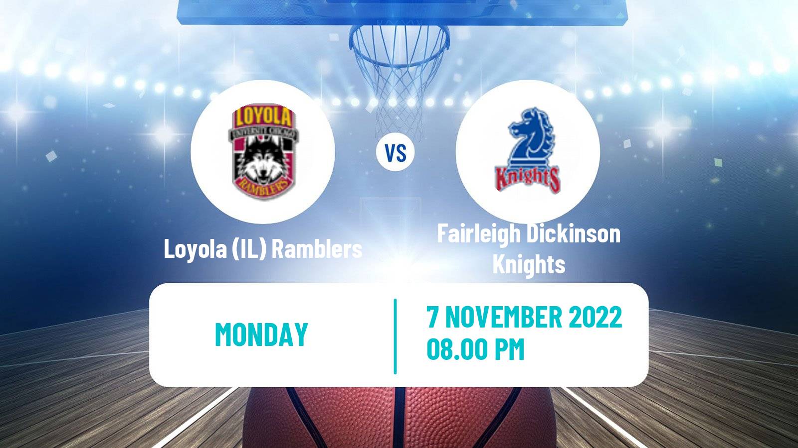 Basketball NCAA College Basketball Loyola IL Ramblers - Fairleigh Dickinson Knights
