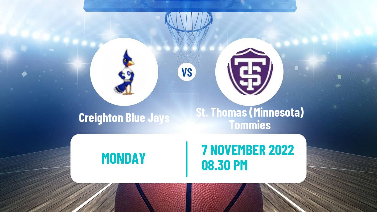 Basketball NCAA College Basketball Creighton Blue Jays - St. Thomas Minnesota Tommies