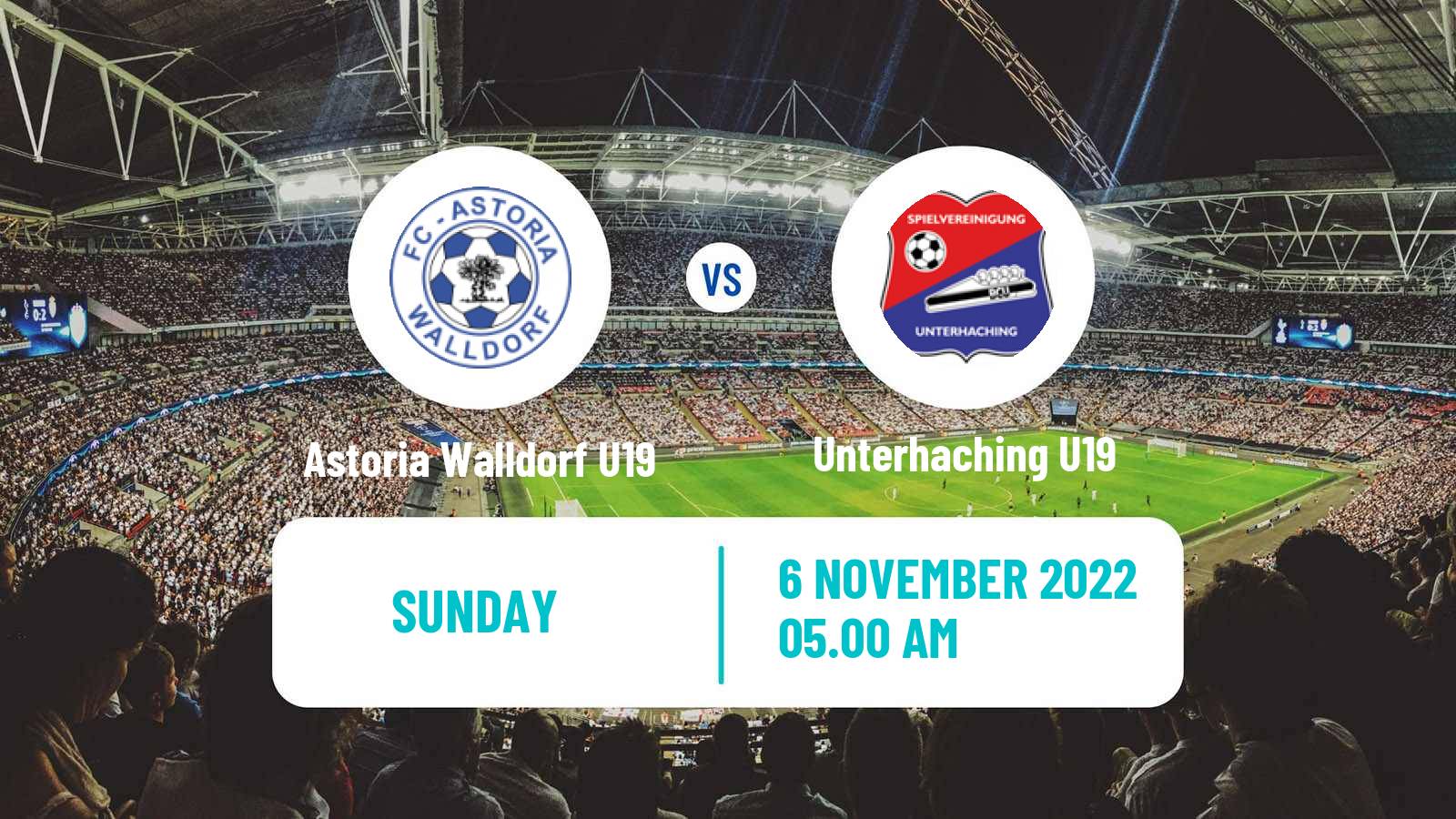 Soccer German Junioren Bundesliga South Astoria Walldorf U19 - Unterhaching U19