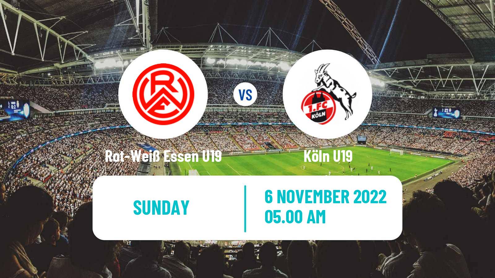 Football German Junioren Bundesliga West Rot-Weiß Essen U19 - Köln U19