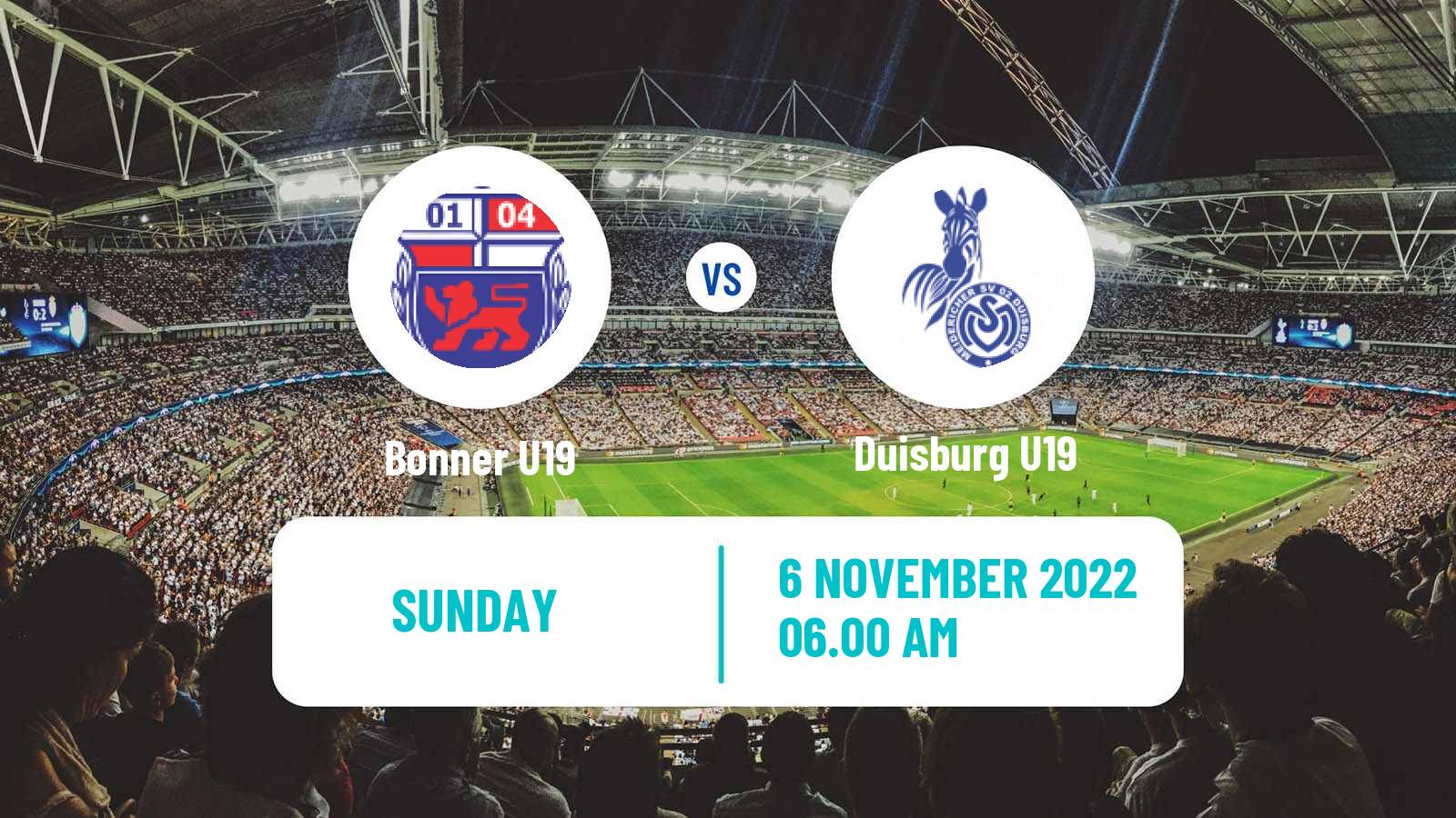 Soccer German Junioren Bundesliga West Bonner U19 - Duisburg U19
