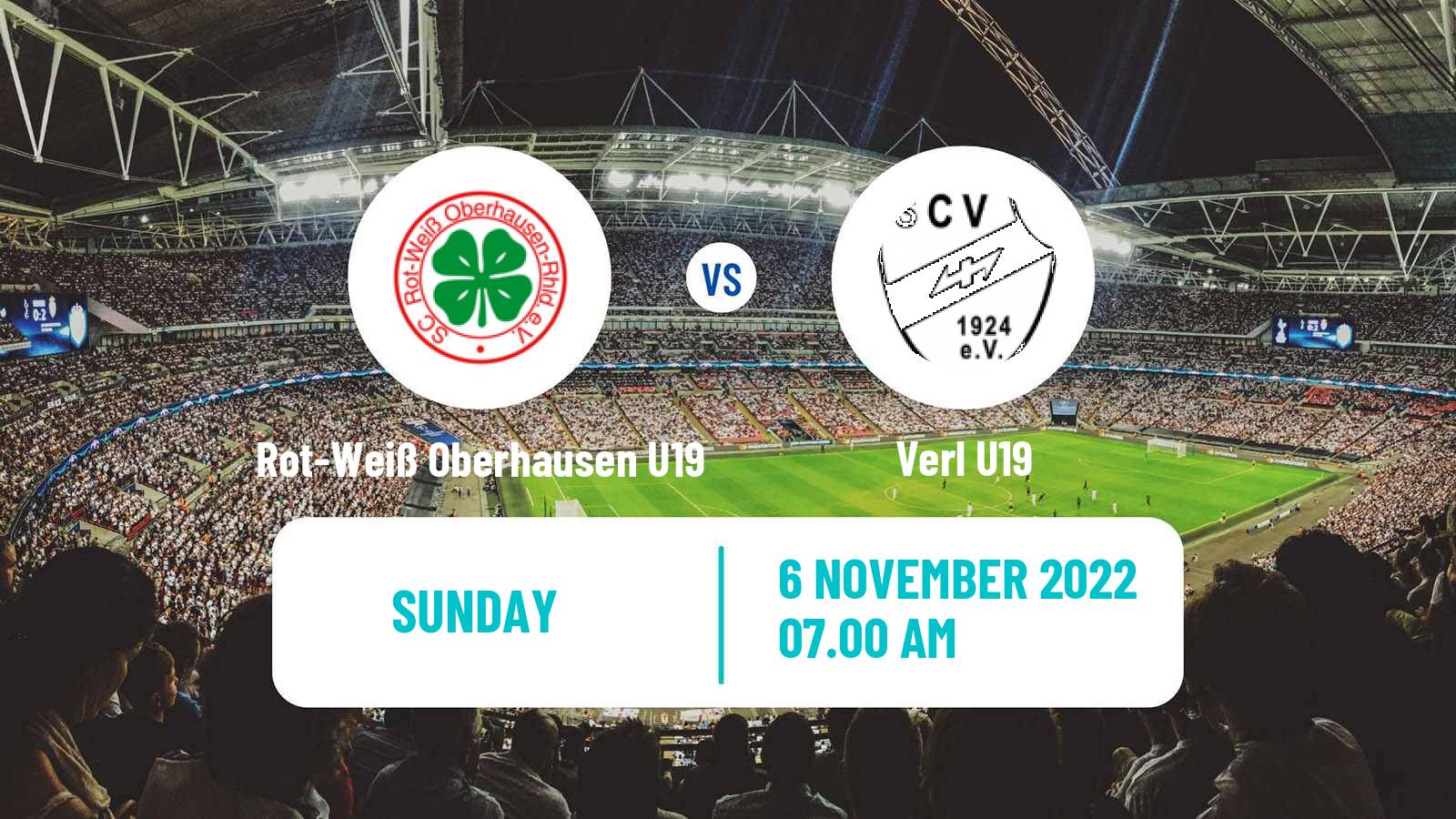 Soccer German Junioren Bundesliga West Rot-Weiß Oberhausen U19 - Verl U19