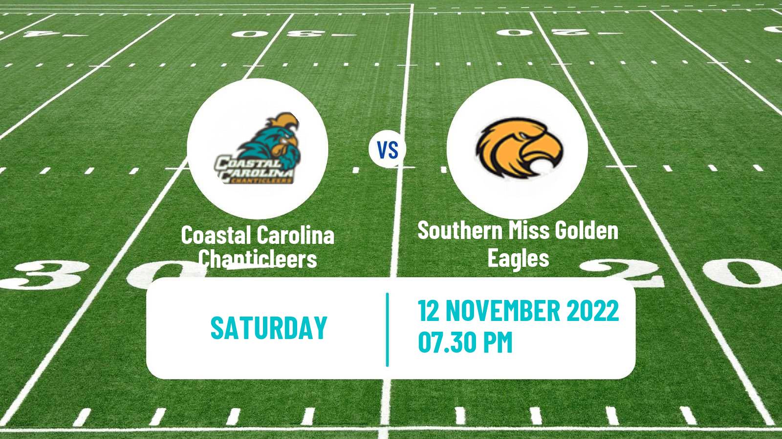 American football NCAA College Football Coastal Carolina Chanticleers - Southern Miss Golden Eagles