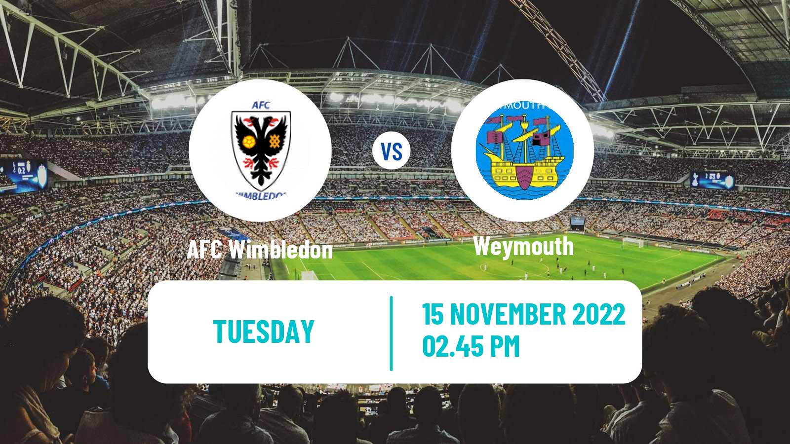 Soccer English FA Cup AFC Wimbledon - Weymouth