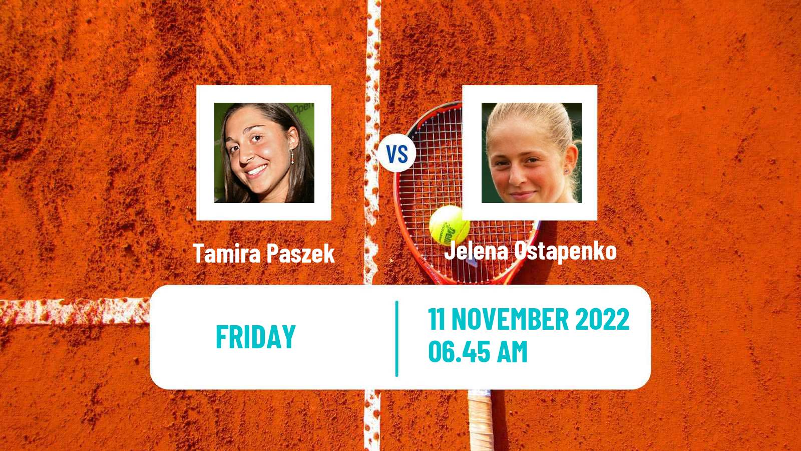 Tennis WTA Billie Jean King Cup World Group Tamira Paszek - Jelena Ostapenko