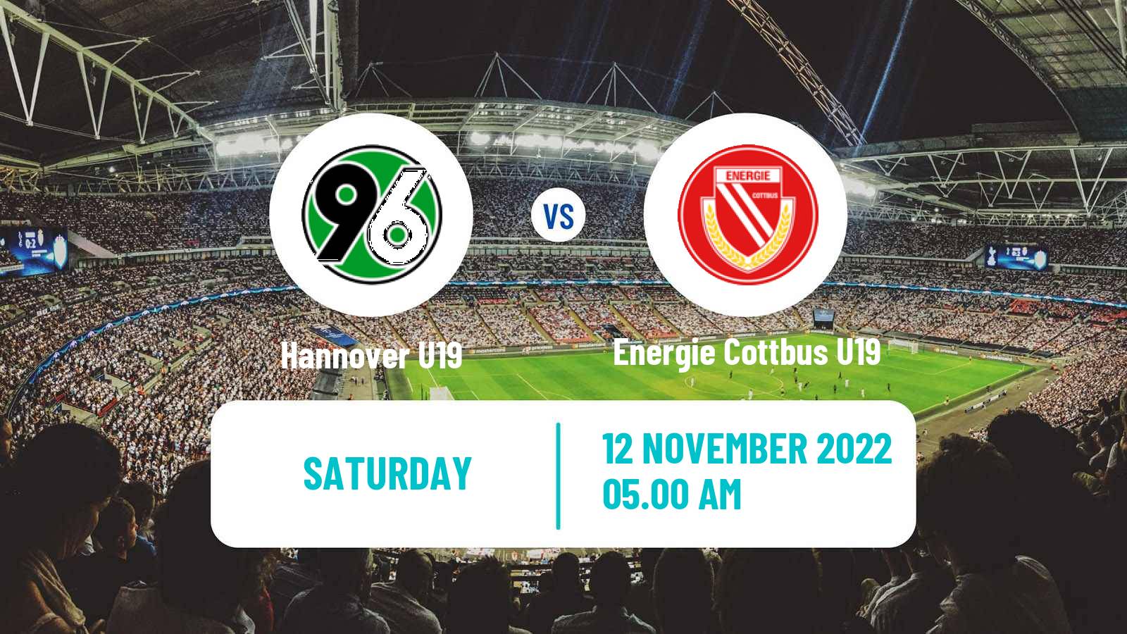 Soccer German Junioren Bundesliga North Hannover U19 - Energie Cottbus U19