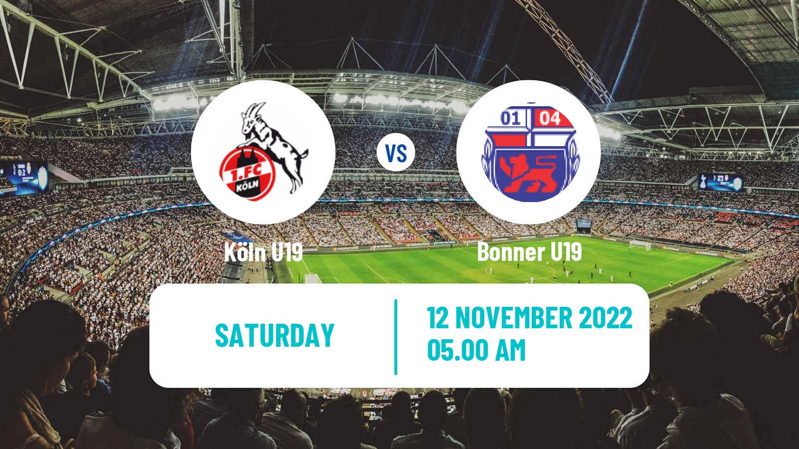 Soccer German Junioren Bundesliga West Köln U19 - Bonner U19