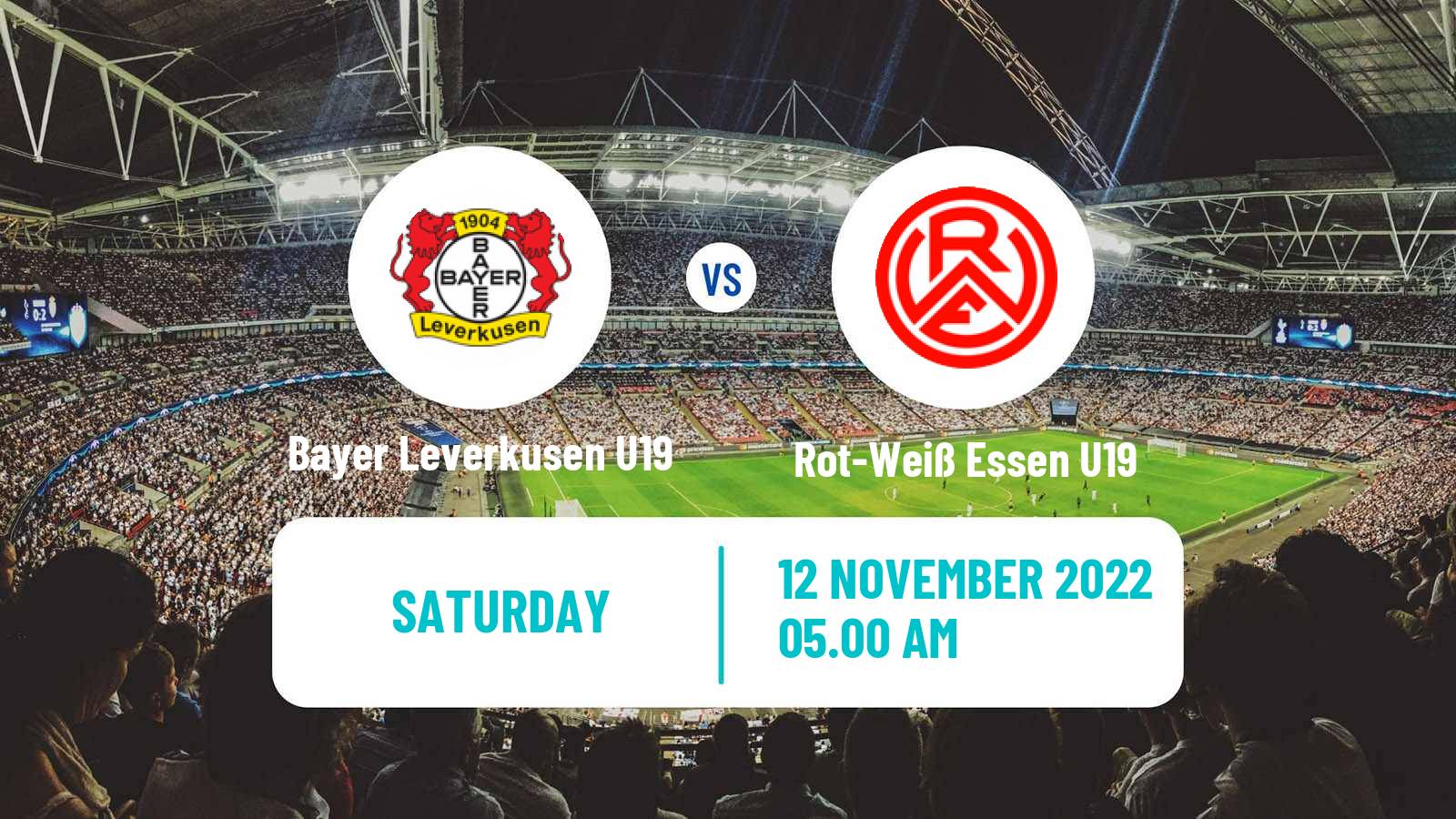 Soccer German Junioren Bundesliga West Bayer Leverkusen U19 - Rot-Weiß Essen U19