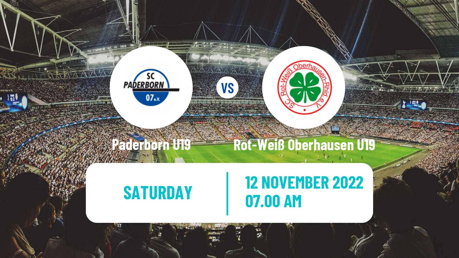 Soccer German Junioren Bundesliga West Paderborn U19 - Rot-Weiß Oberhausen U19