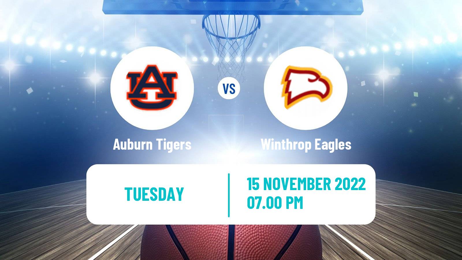 Basketball NCAA College Basketball Auburn Tigers - Winthrop Eagles