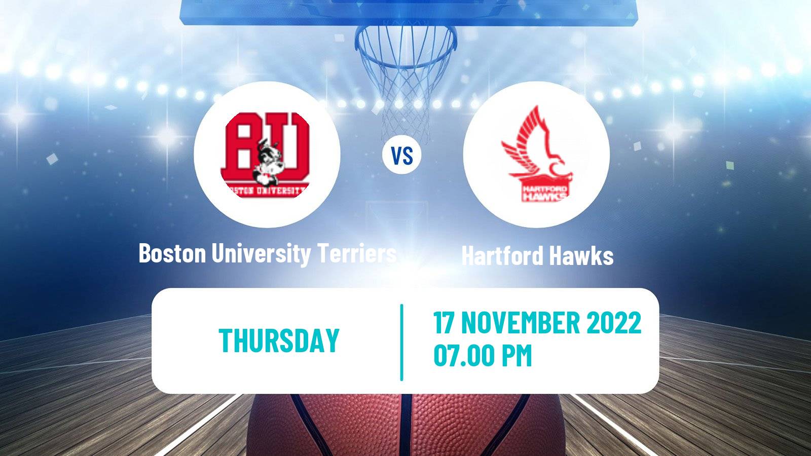 Basketball NCAA College Basketball Boston University Terriers - Hartford Hawks
