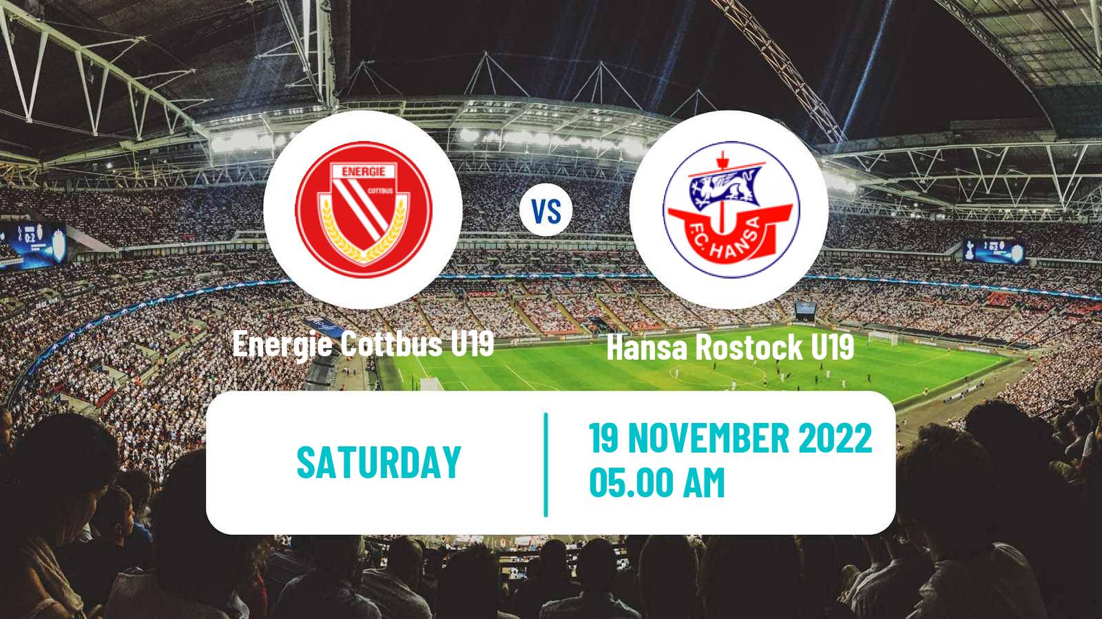 Soccer German Junioren Bundesliga North Energie Cottbus U19 - Hansa Rostock U19