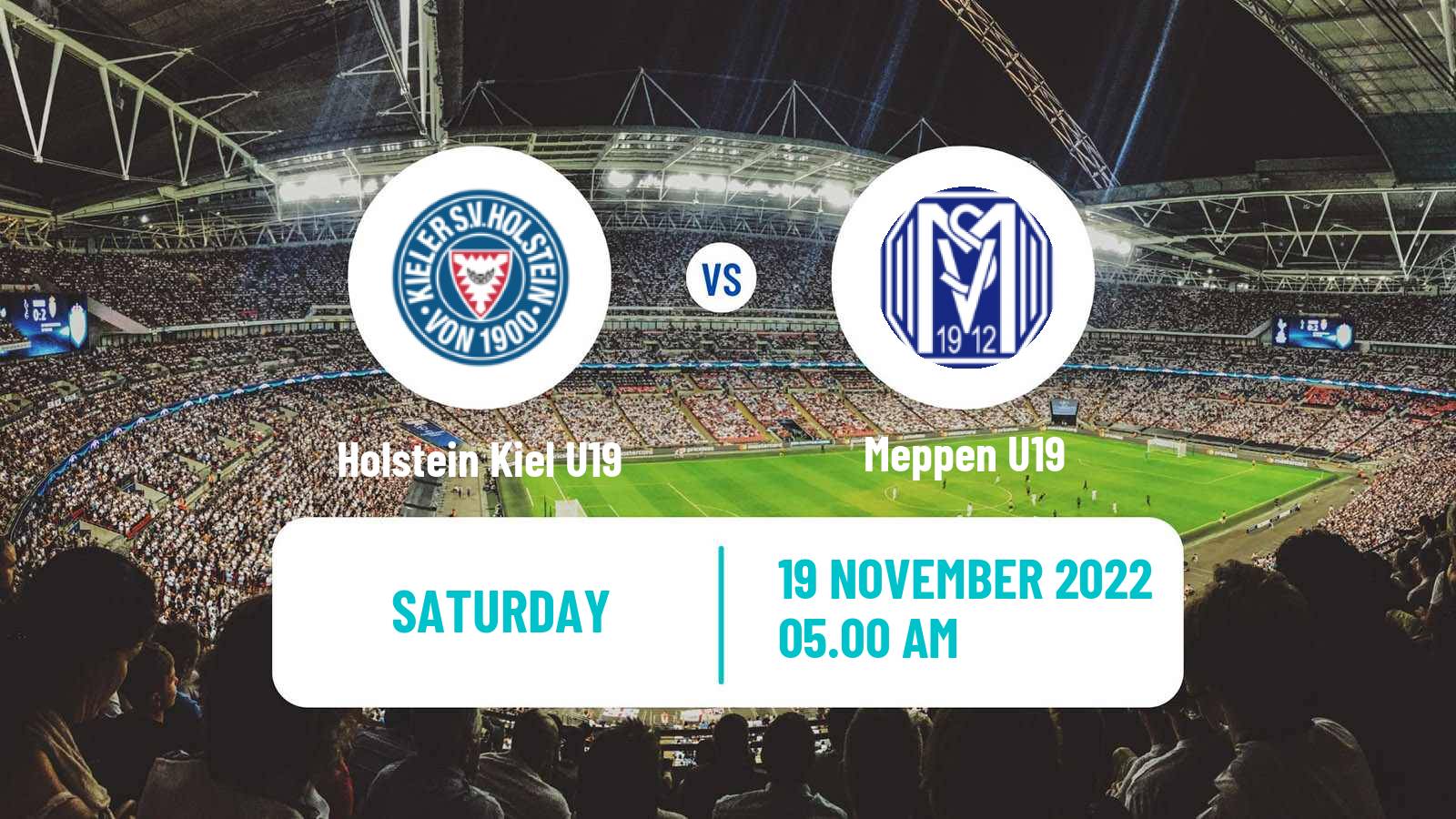 Soccer German Junioren Bundesliga North Holstein Kiel U19 - Meppen U19