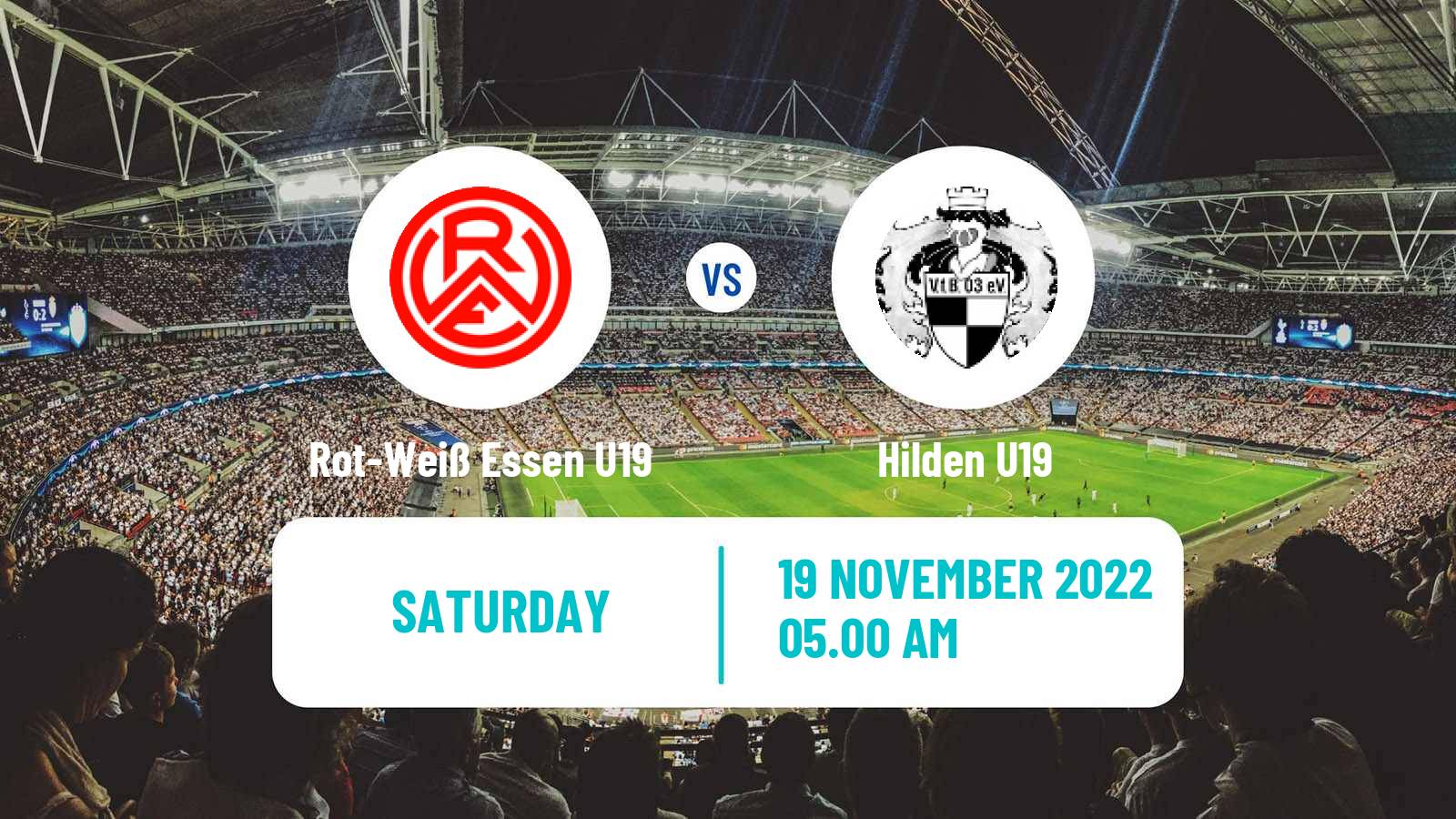 Soccer German Junioren Bundesliga West Rot-Weiß Essen U19 - Hilden U19