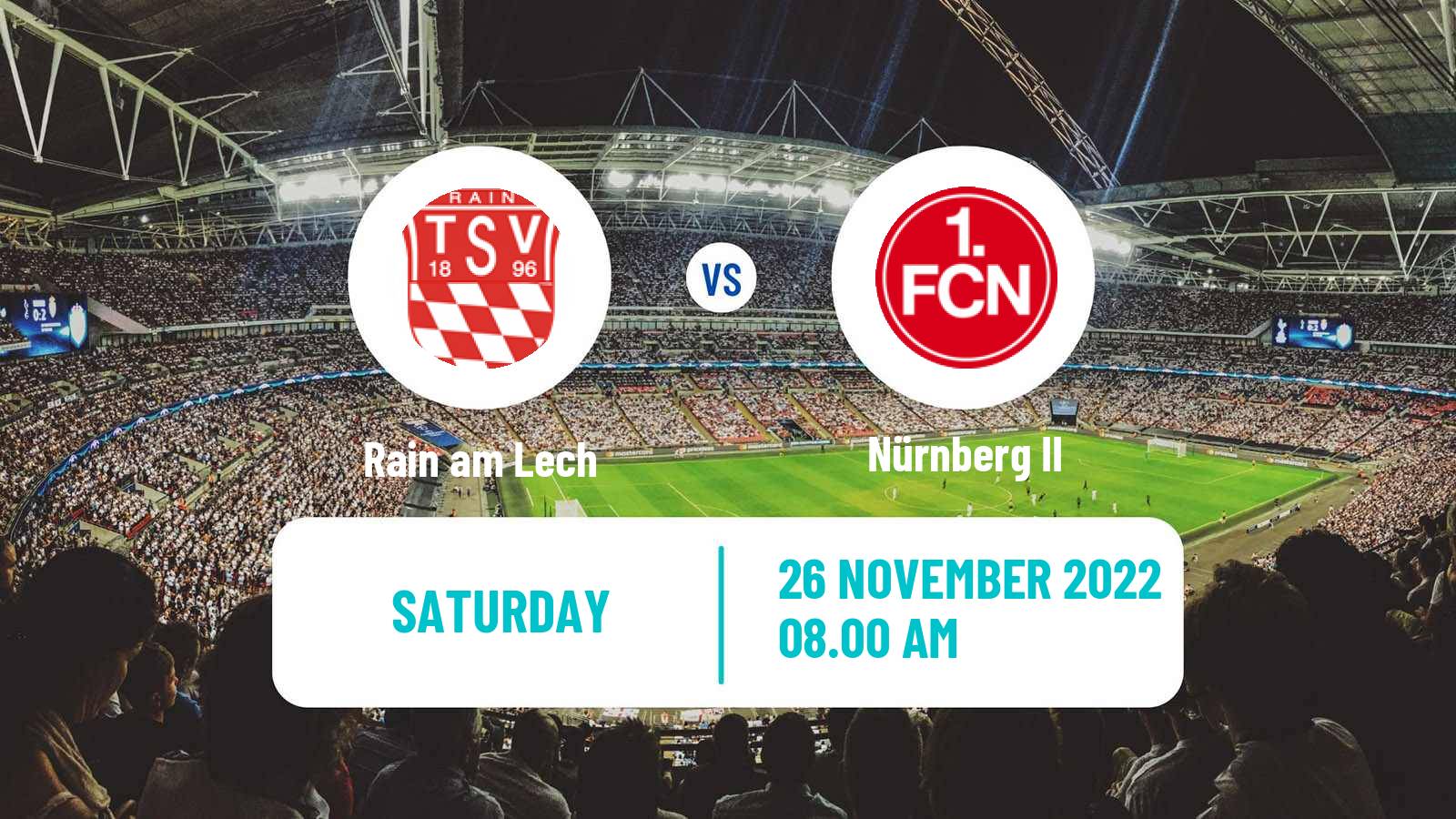 Soccer German Regionalliga Bayern Rain am Lech - Nürnberg II