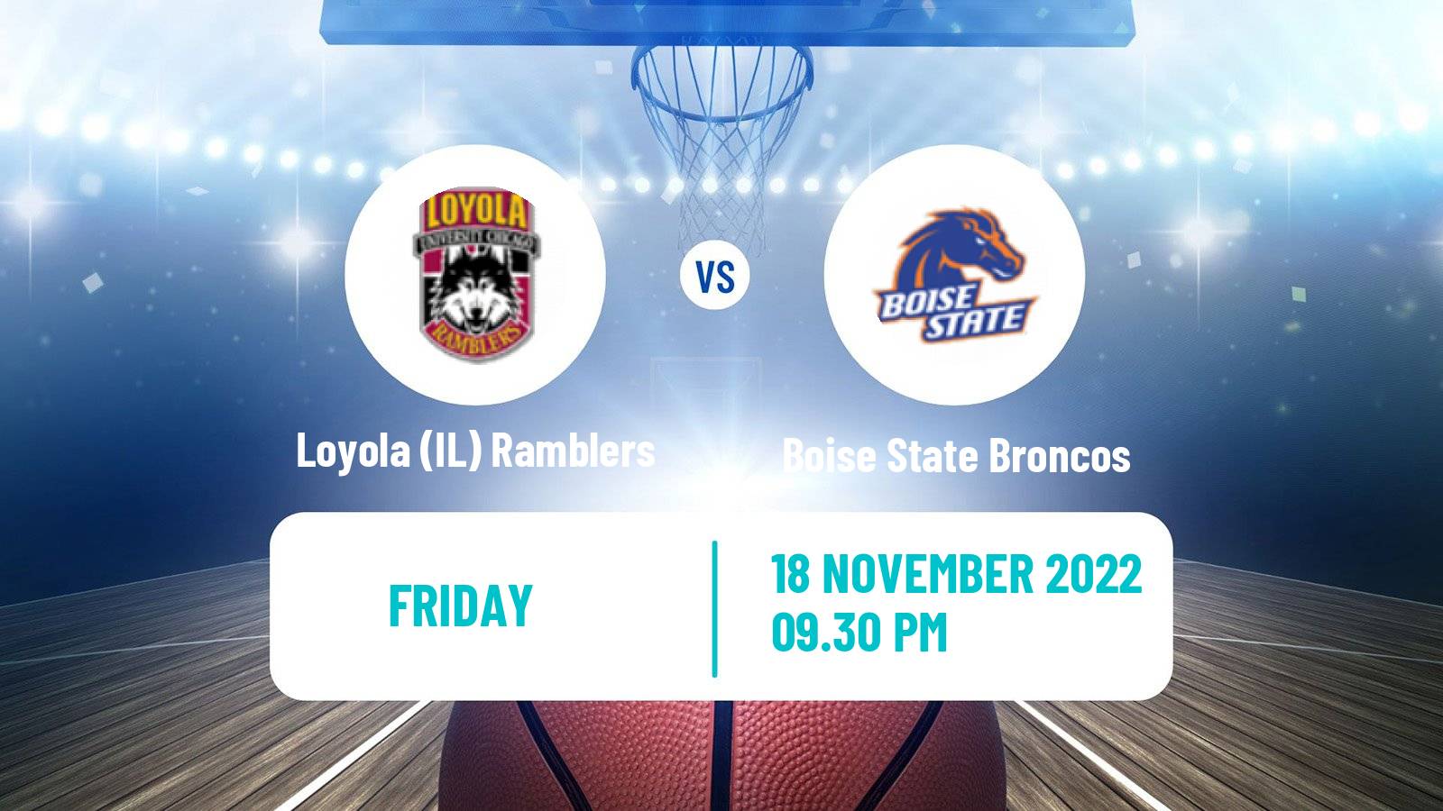 Basketball NCAA College Basketball Loyola IL Ramblers - Boise State Broncos