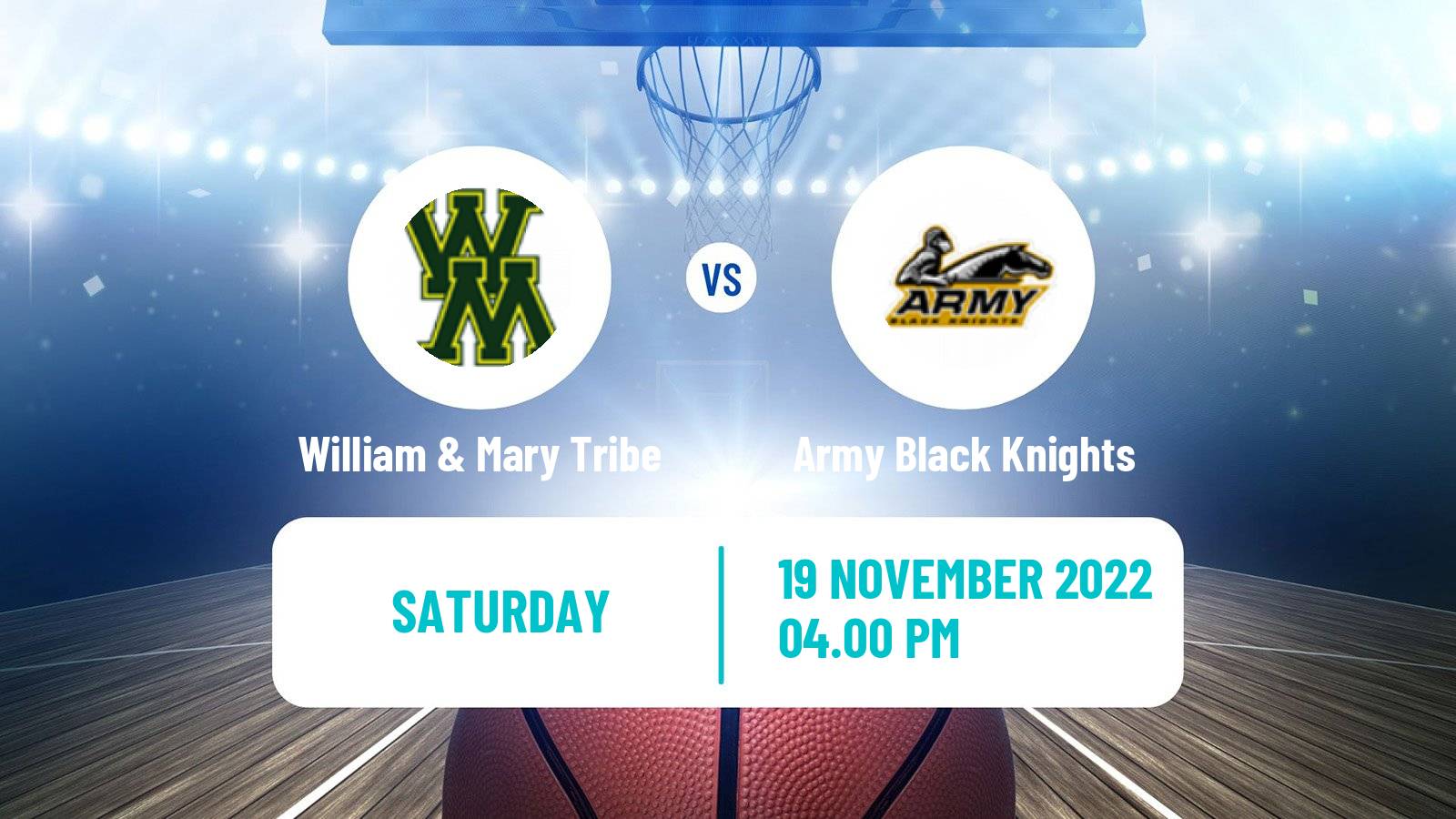 Basketball NCAA College Basketball William & Mary Tribe - Army Black Knights