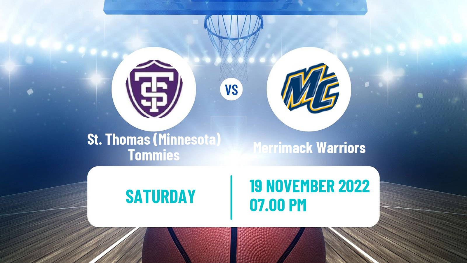 Basketball NCAA College Basketball St. Thomas Minnesota Tommies - Merrimack Warriors