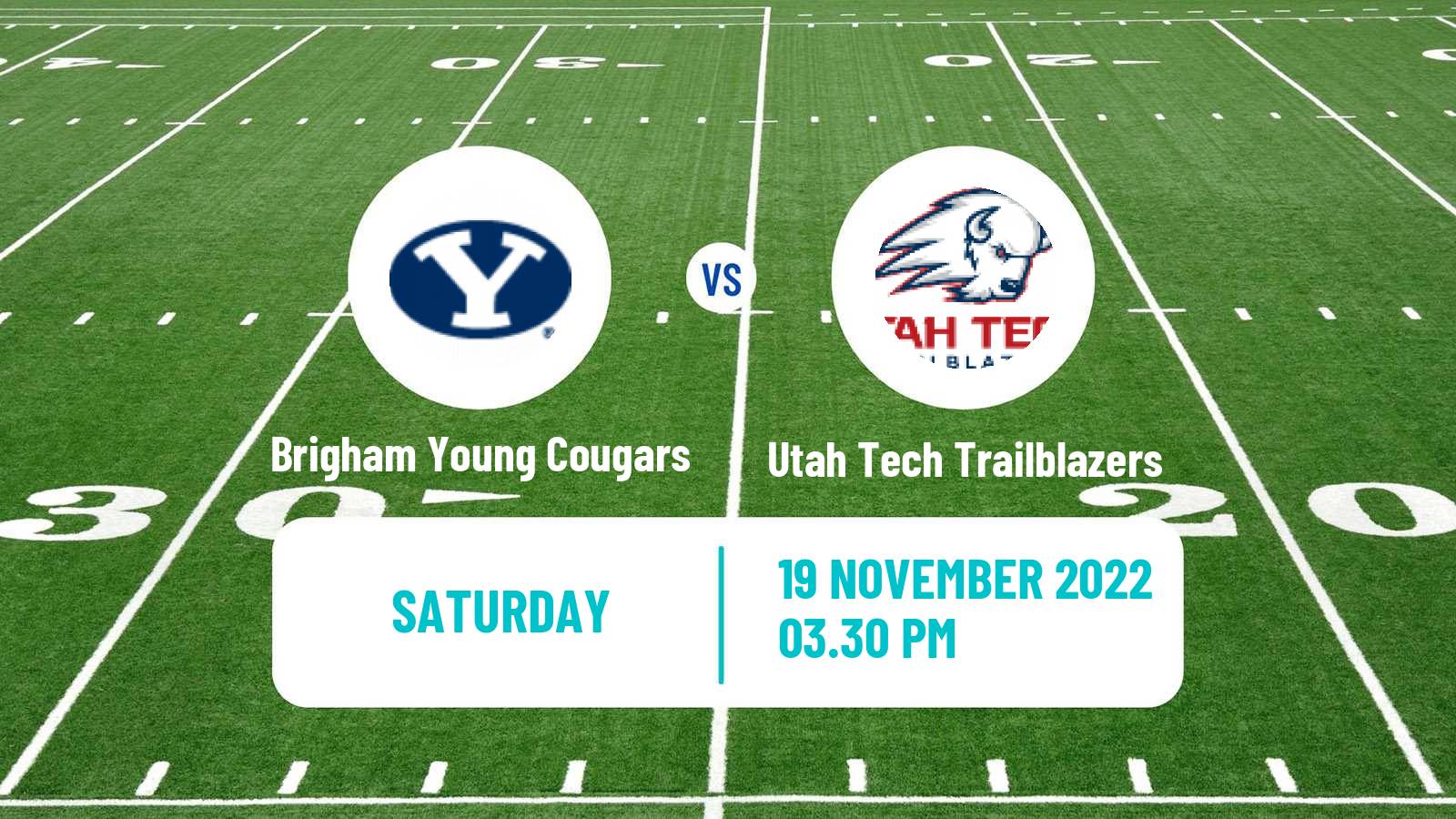 American football NCAA College Football Brigham Young Cougars - Utah Tech Trailblazers