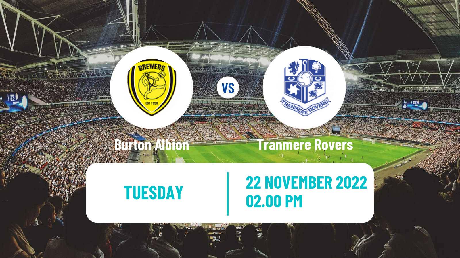 Soccer English EFL Trophy Burton Albion - Tranmere Rovers