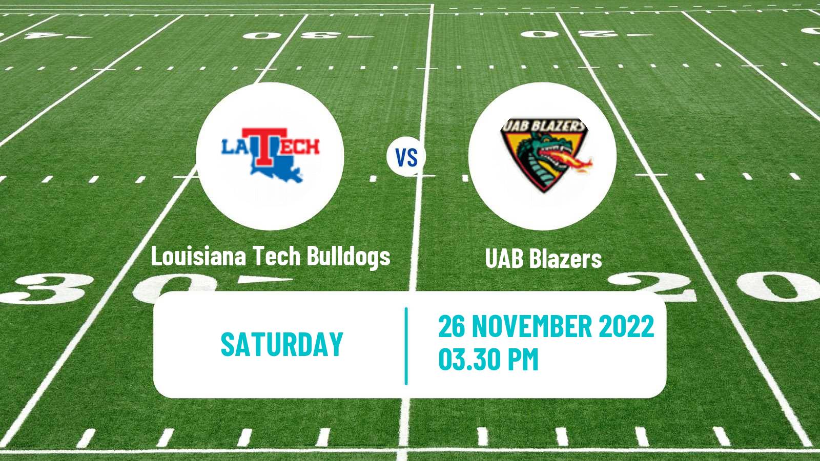 American football NCAA College Football Louisiana Tech Bulldogs - UAB Blazers