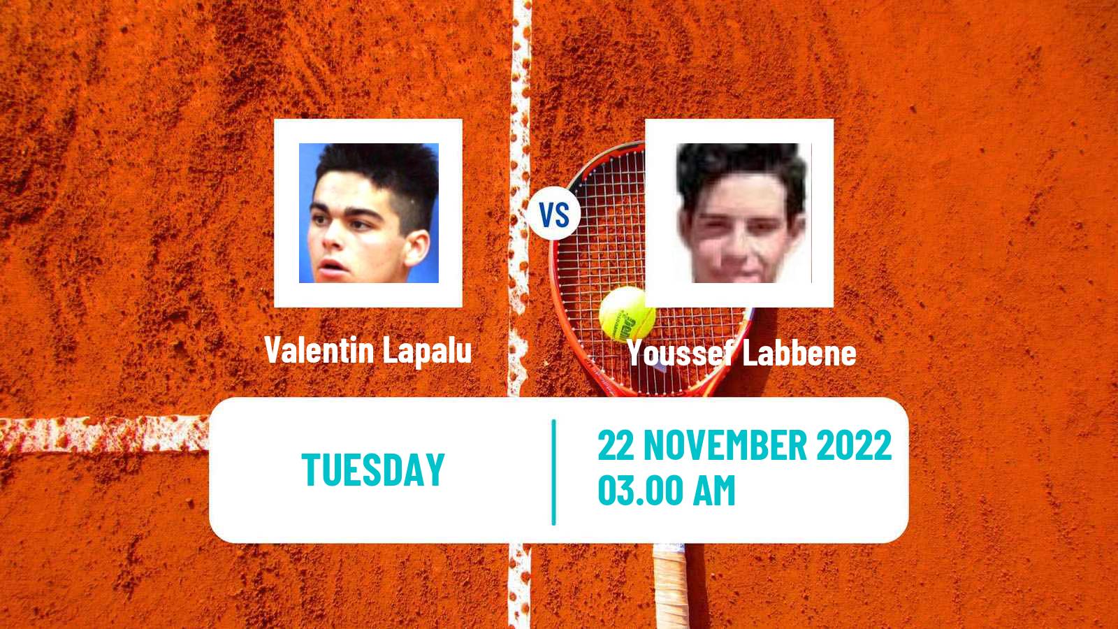 Tennis ITF Tournaments Valentin Lapalu - Youssef Labbene