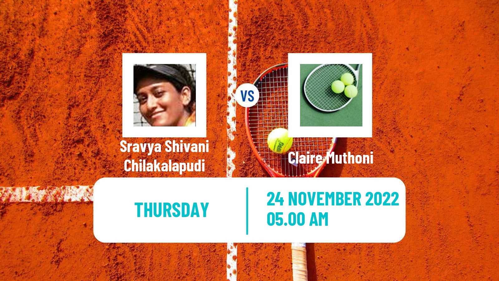 Tennis ITF Tournaments Sravya Shivani Chilakalapudi - Claire Muthoni
