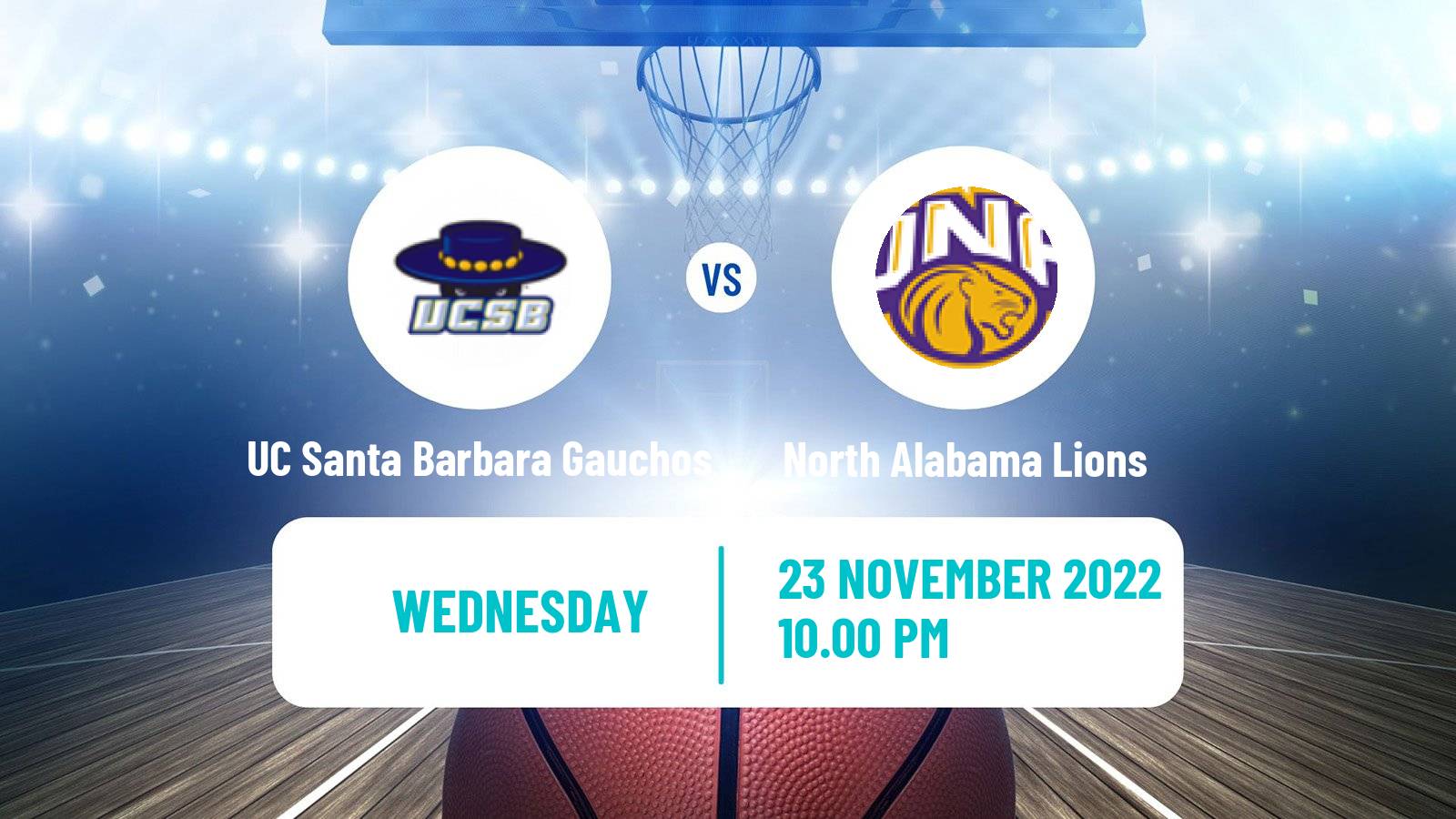 Basketball NCAA College Basketball UC Santa Barbara Gauchos - North Alabama Lions